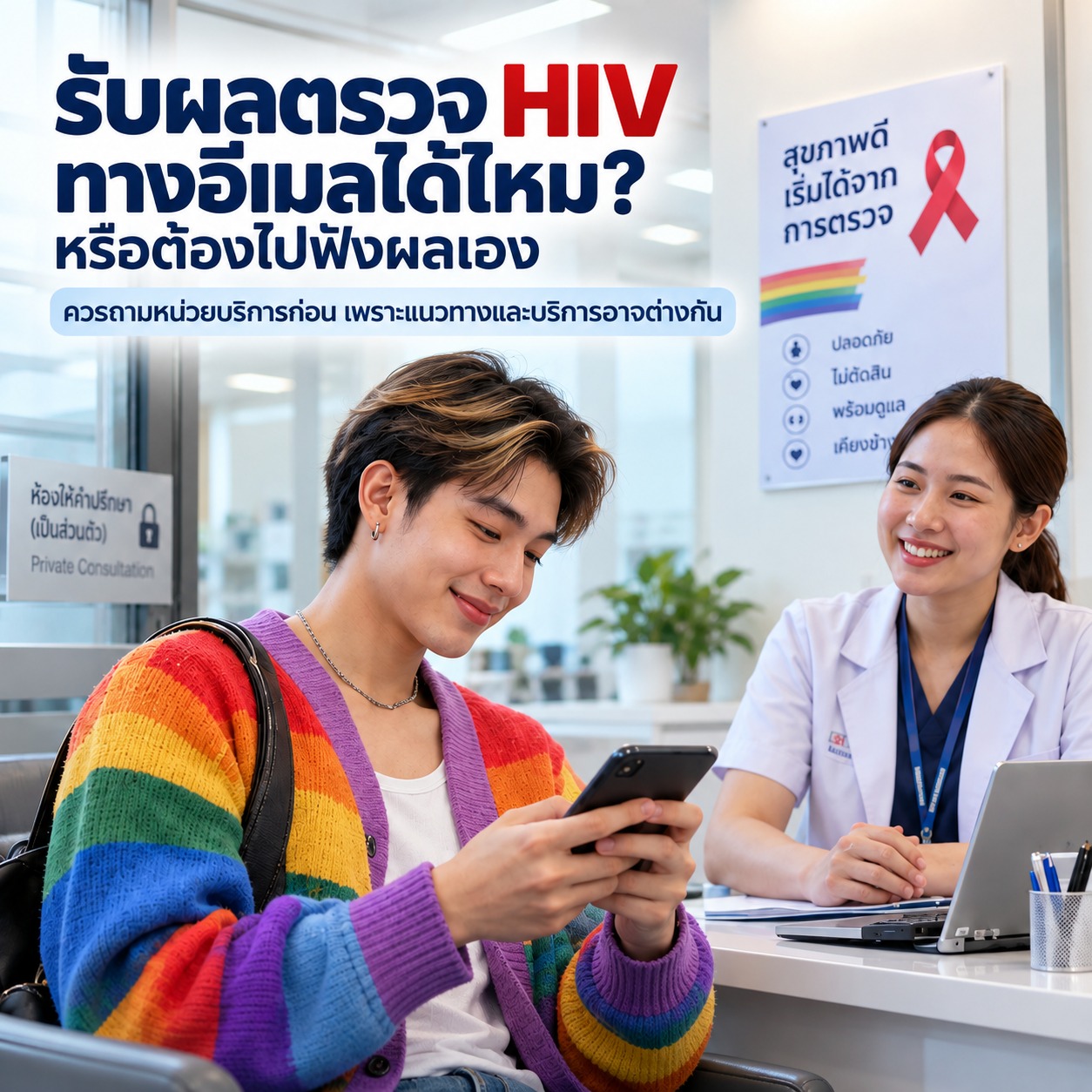 รับผลตรวจ HIV ทางอีเมลได้ไหม หรือต้องไปฟังผลเอง
